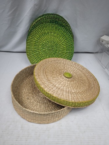 Wicker rattan charger plates - wicker,