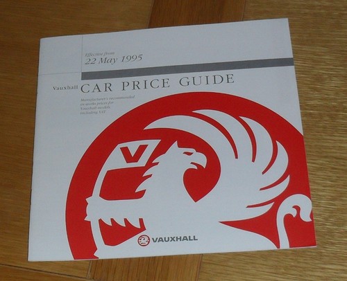 Vauxhall price guide - vauxhall, 1995