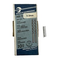 10 BBW 0.3mm HSS-G Metal Drill Bits. Steel, Alloys & PVC. Made in Germany