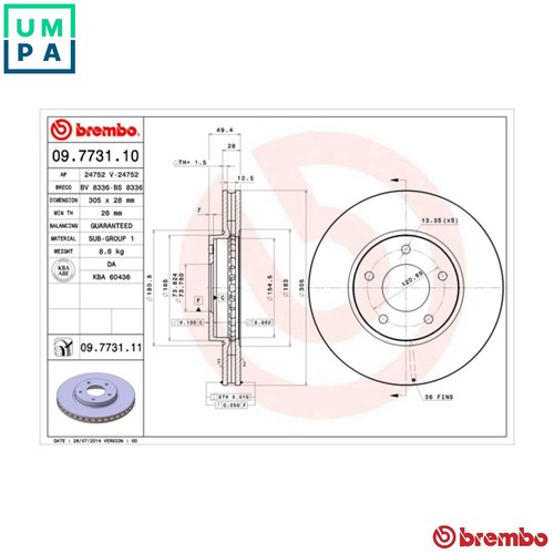 Brake disc 7731 11 - disc, for