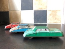 Vintage Tin Plate Cars x 3