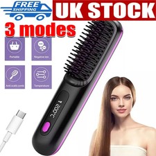 Electric Hair Straightener Brush Straight Quick Iron Hot Comb Negative ion Brush