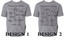 WW2 RAF Super Marine Spitfire Allied fighter plane mens tshirt