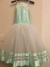 Girls Romantic ballet tutu costume in white and mint