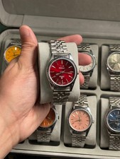 HAND WINDING VINTAGE HMT KOHINOOR RED DIAL FLUTED BAZEL WATCH FOR MENS