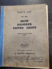 HUMBER SUPER SNIPE PARTS MANUAL