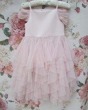 MONSOON Blush Pink Layer Bridesmaid Party Occasion Dress 4-5  £60 WORN ONCE