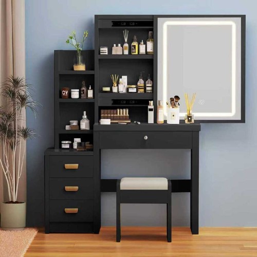 Black dressing table with - black,