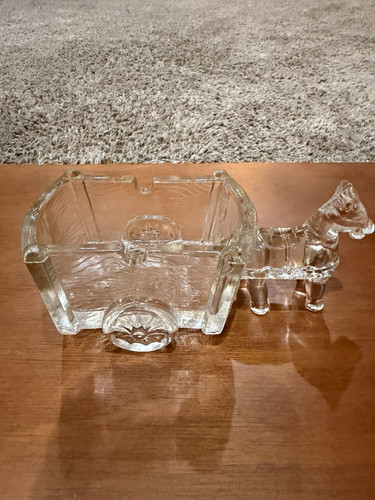 Clear glass horse - clear, wagon