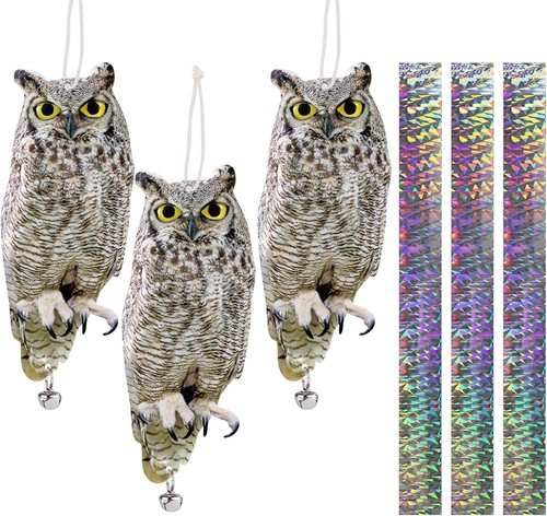 3pcs owl bird scarer set - bird,
