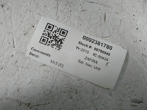Vauxhall zafira 2012 - 2012-2019, sat