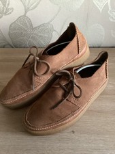 Clarks Oakpark Lace Cola Brown Mens Suede Lace Up Moccasin Loafer Shoes UK 9G 