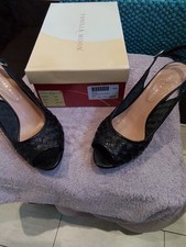 VanillaMoon Black Platform leather heeled SlingBack Shoes Size 40 In boxRRP£95