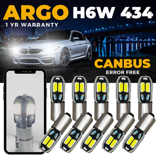 H6w bax9s led white - side, light