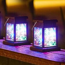 Solar Powered LED Lantern Lights Waterproof Lamp Hanging Outdoor Garden Lawn