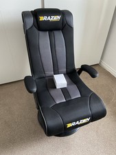 BraZen Serpent 2.1 Bluetooth Surround Sound Gaming Chair, Fabric, Black/Grey