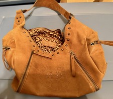 Harley Davidson Women’s Charm Genuine Leather Purse/Leopard Print Lined Studded