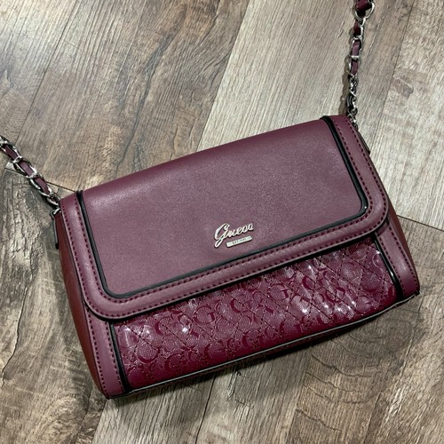 Guess burgundy crossbody bag - guess,