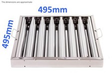 Canopy Grease Baffle Filter Stainless Steel Kitchen Extraction Hood 495x495mm