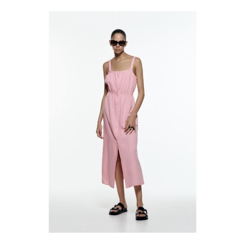 Zara pink strappy midi - pink, summer
