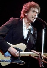 Bob Dylan plays a Fender Telecaster electric guitar on stage in 1974 Old Photo 2