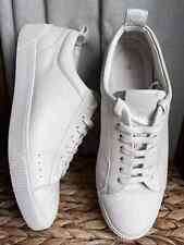Hugo Boss Trainers  Zero Tenn Grained Leather Low Top White Sneakers UK 7 EU41