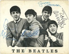 Beatles Fan club card signed
