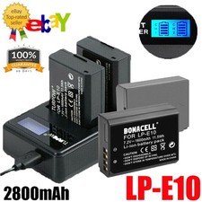 2×LP-E10 Battery+1x LCD Dual Charger For Canon EOS 1300D 1100D 1200D 4000D 2000D