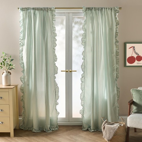 Ohs gingham frill voile net - voile,