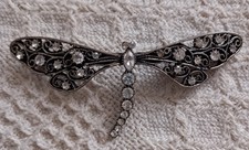Vtg Large Dragonfly Hair Barrette Hairclip Stamped D made In France 