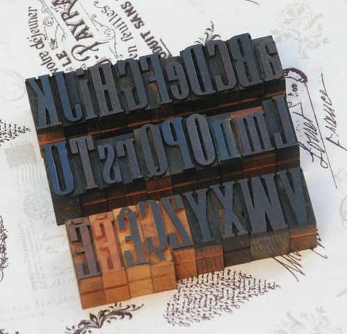 Mixed alphabet letterpress - a-z,
