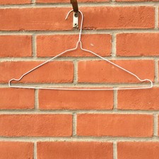10 x White Wire Hangers Suit, Coat, Clothes Hangers Notched.