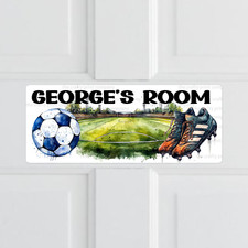 Personalised Football Metal Bedroom Door Sign Plaque, Girls Boys Kid's Room