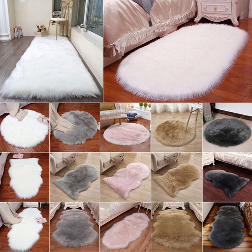 Faux fur sheepskin rug fluffy - faux,