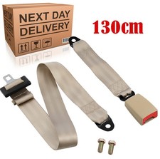 Beige Universal Retractable Adjustable 2 Point Lap Seat Belt for Forklift Truck