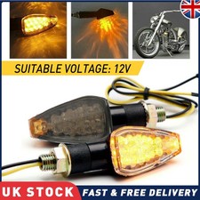 UK 2PCS MINI ARROW Motorbike MotorcycleTurn Signal Indicators Amber Light Bulb