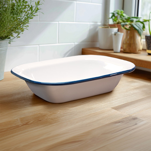 26cm white enamel pie - 26cm, dish