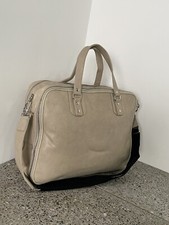 Fred Perry flight bag dual compartment shoulder bag holdall, Ivory beige colour.