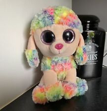 Ty Beanie Boos RAINBOW Poodle Dog Big Eyes Plush Toy 10 ins Collectable