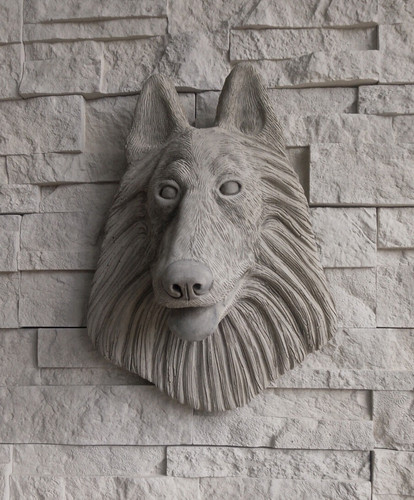 Large stone belgian shepherd - stone,