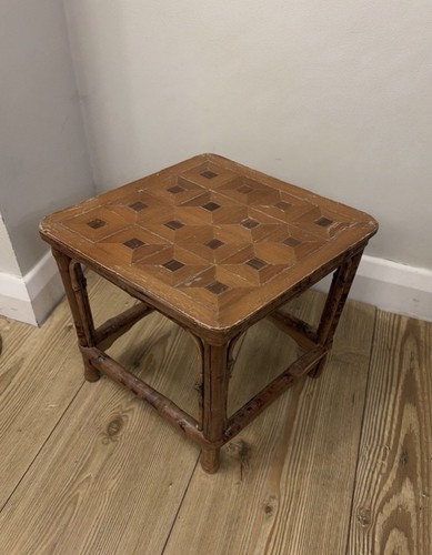 Vintage bamboo rattan side - bamboo,