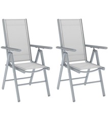 Outsunny Garden Chair Cushions Light Grey, Set of 6