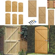 WOODEN GARDEN GATE HEAVY DUTY OUTDOOR BARN DOOR FENCING FREE T HINGES & TOP BOLT