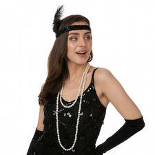 1920s Vintage Style Faux Pearl Beads Great Gatsby Flapper Costume Fancy Dress Ac