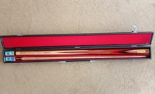 Rare Vintage Sams-Atlas Roehampton 57” 2pc Snooker Pool Cue + Case & Chalk