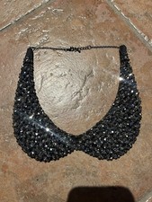 Black Sparkle Collar Necklace, NEW