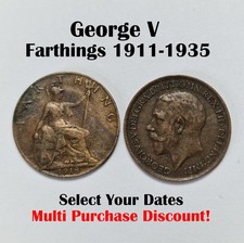 1911 - 1936  George V FARTHINGS Bronze Coins - Choose Your Dates/Years