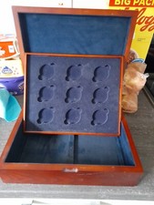 Solid Wooden Coin/medal Display Case (9 Inserts)