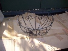 Black Wire Hanging Basket Metal Coated Round Flower Pot 20cm x 30cm