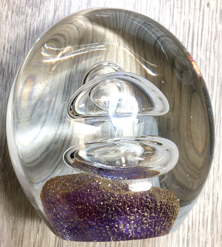 Large heavy art glass oval - heavy,